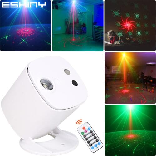 ESHINY Stars/24/40/64 Patterns DJ Laser Light Disco Party R&G Projector RGB LED Bar Magic Dance stage lighting Sky Mini USB Z4N7