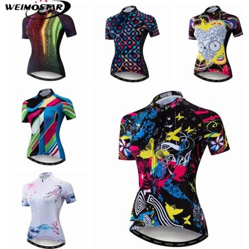 Weimostar Summer Spot Cycling Jersey Shirt Women Bicycle Wear Maillot Ciclismo Mountain Bike Jersey Downhill Cycling Clothing