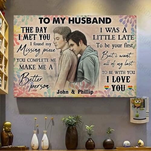 LGBT - To My Husband The Day I Met You, Gay Poster, LGBT Horziontal Poster Modern Home Decoration Wall Art Prints Unique Gift