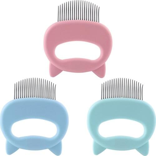 Pet Massage Brush Cat Kitten Manual Removal Shell-shaped Handle Loose Hair Groom Cleaning Comb for Home Pet Supplies