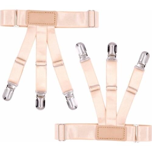 Men Shirt Stays Adjustable Slip Braces Shirt Holder Crease Resistance Suspender Belt Elastic Tirantes Hombre Stirrup Suspenders