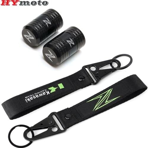 Newest Motorcycle Tire Valve Stem Cover Caps For Kawasaki Z250 Z300 Z400 Z900 Z800 Z650 Z750 Z1000 Embroidery Keyring Keychain
