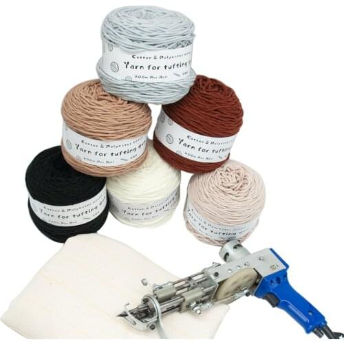 1 PC 200M 200M Solid Tufting Yarn 8 Strands Cotton Yarn For Tufting Gun Monk Cloth 24Color Knitting Thread Poke embroidery