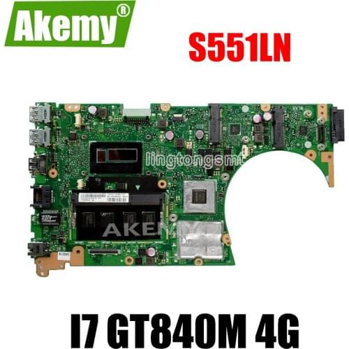 S551LN MB._4G/I7-4500U/AS GeForce V2G 90NB05F0-R000 Mainboard For Asus K551L K551LB K551LN S551L S551LB R553L Laptop Motherboard