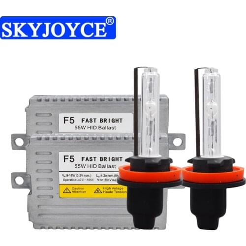 SKYJOYCE 55W F5 Fast Bright HID Ballast Kit Cnlight Xenon H1 H3 H11 HB3 H7 D2H Car Headlight Bulb 55W HID Kit 4300K 5000K 6000K