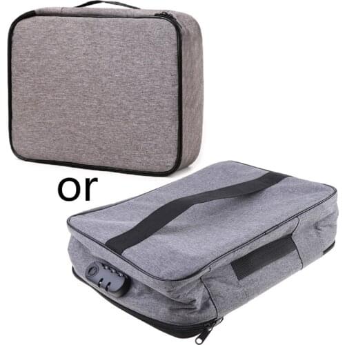 Document Ticket Bag with Combination Lock Large Capacity Waterproof Home Travel