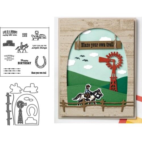 RIDE THE RANGE Metal Cutting Dies And Stamps Stencils for DIY Scrapbook Album Photo Embossing Handmade Decorations Making
