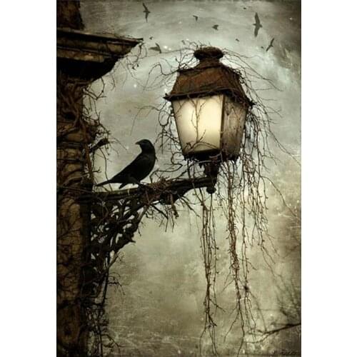 Crow Animal Nordic Art Film Print Silk Poster Home Wall Decor 24x36inch
