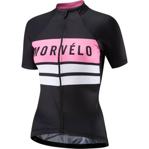Morvelo Womens girls Summer Short Sleeve Cycling Jersey Bicycle Road MTB bike Shirt Outdoor Sports Ropa ciclismo Clothing