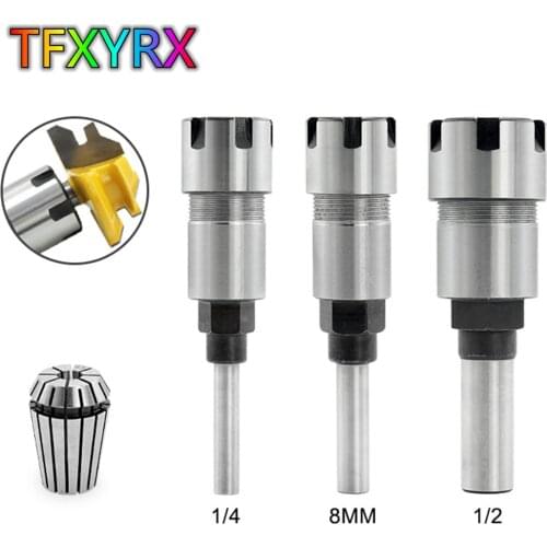 1pc 1/4" 8mm 1/2" Shank Router Bit Extension Rod Engraving Machine Extension Milling Cutter for Wood