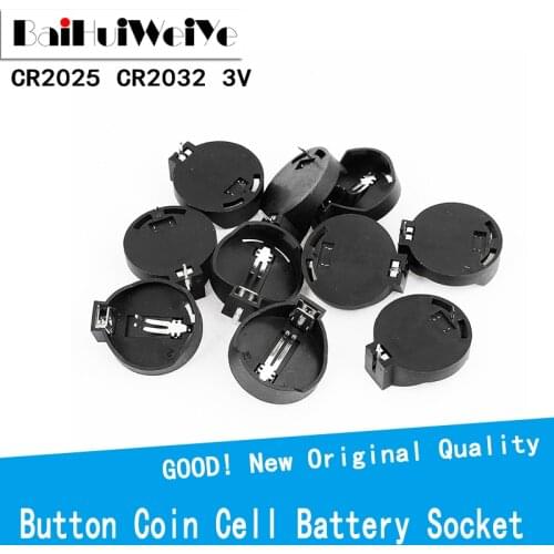 10PCS/LOT CR2025 CR2032 3V Currency Button Coin Cell Battery Socket Holder Case Wholesale Black New Original Good Quality