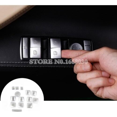 Interior Door Window Switch Button Trim Cover 14pcs For Benz E Class W212 S212 Coupe W207 C207 Car accesories interior Car Trim