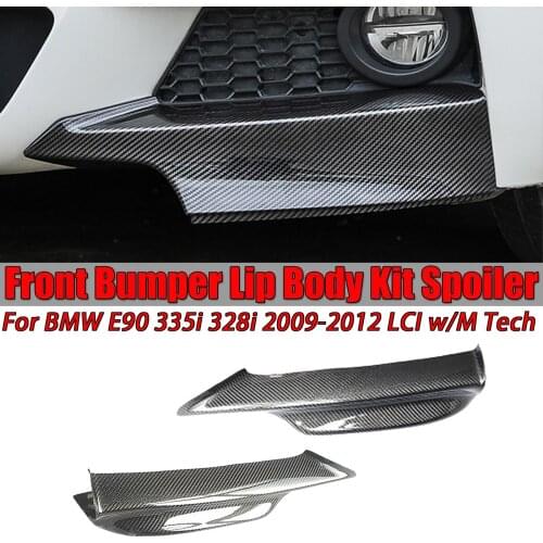2pcs E90 Bumper Diffuser Splitter Lip Car Front Bumper Lip Fin Air Knife Auto Body For BMW E90 335i 328i 2009-2012 LCI w/M Tech