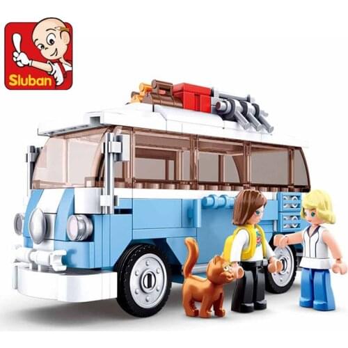 227Pcs City Van Minibus Bus Camper Car Bus Model Bricks Friends Figures Building Blocks Educational Toys for Children