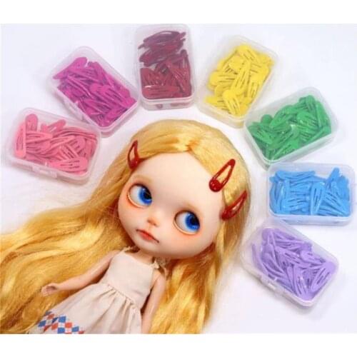 30PCS/Lot 3CM Mixed Candy Color Hairpin Mini Hair Clip for Blyth,Licca,OB11,OB24,1/6 1/12 BJD Dolls Accessories
