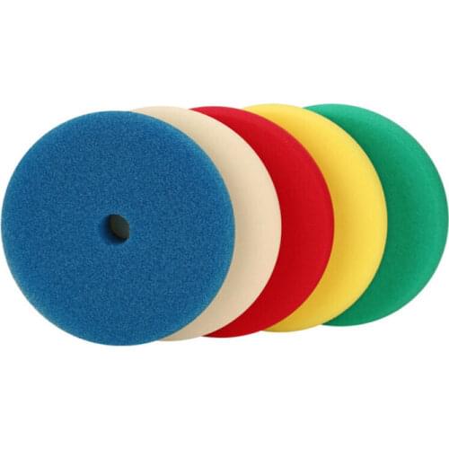 5Pcs 6inch Flat Sponge Buff Buffing Pads Polyether Buffing Sponge Polishing Pad Waxing Sponge ​Pad For Car Buffer Polisher Sand