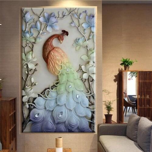 5D 3D DIY,Large size,Diamond Embroidery,Animal,Peacock,Full Diamond Painting,Cross Stitch,Mosaic,Decoration, Crafts,Christmas