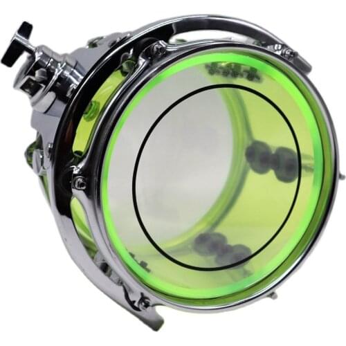8inch Diameter 6inch Depth Snare Drum Acrylic Tom Drum Green Acrylic Drum 6 Holes Drum Hoop High Grade Zinc Alloy Drum Lug