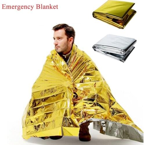 Outdoor Survival Emergency Blanket Camping Keep Warm Lifesave Hypothermia Rescue First Aid Sun Protection Kits 1.3/1.6*2.1m