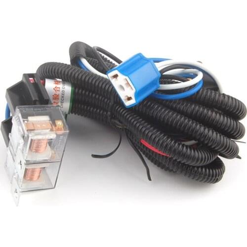 BBQ@FUKA H4 Car Headlight Geramic Reley Wiring Harnless 2 Light Headlamp Bulb Fix Dim Light