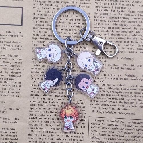 The Promised Neverland Acrylic Classic Anime Cute Bohemia Jewelry Key Ring Keychain For Women Men Party Gift Drop Shipping