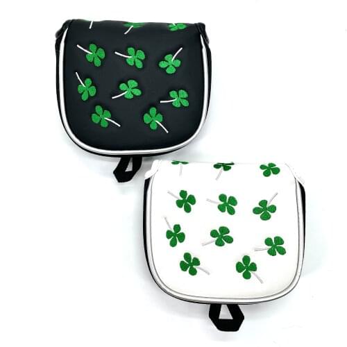 Golf Lucky Shamrock Heel Shaft Mallet Cover Square Mallet Putter Cover Headcover Magnetic for Scotty Cameron Taylormade PING