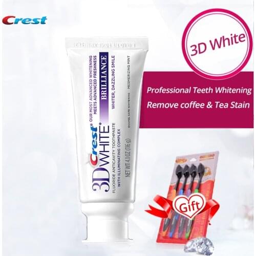 Crest 3D White Toothpaste Sensitivity Care Vitamin Formula Whitening with Fluoride Deep Clean Gum Care Remove Teeth Stain