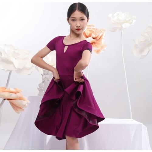2021 New G3493 Kids Latin Dance Dress Lotus Design Dress Girl Modern Dancing Performance Dress Belly Dancing Costume