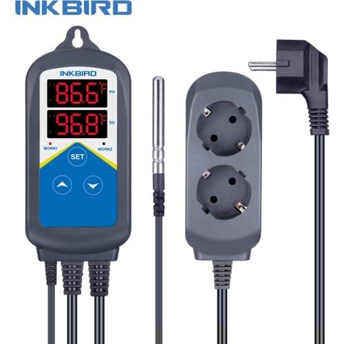 Inkbird ITC-306T Dual LCD Display C/F Humanized Heating Temperature Controller With Alarm for Aquarium,Pets,Breeding,Planting
