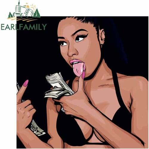 EARLFAMILY 13cm x 12.7cm for Girl Counting Money Car Sticker Personality Family Tuning Snowboard Decal Motorcycle Decoration