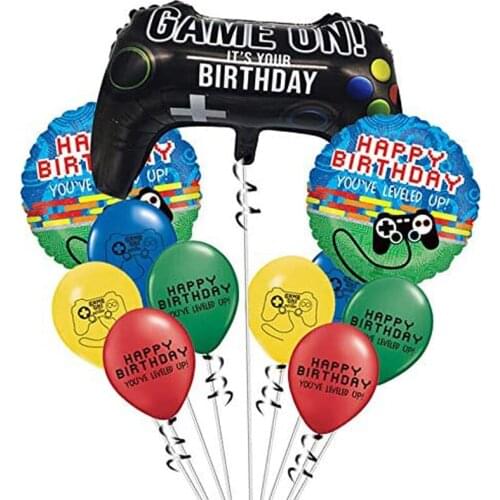 11pcs/set Game Controller Mylar Foil Balloon You are Leveled up Game on Joystick Balloon Happy Birthday Party Decor Kids Toys
