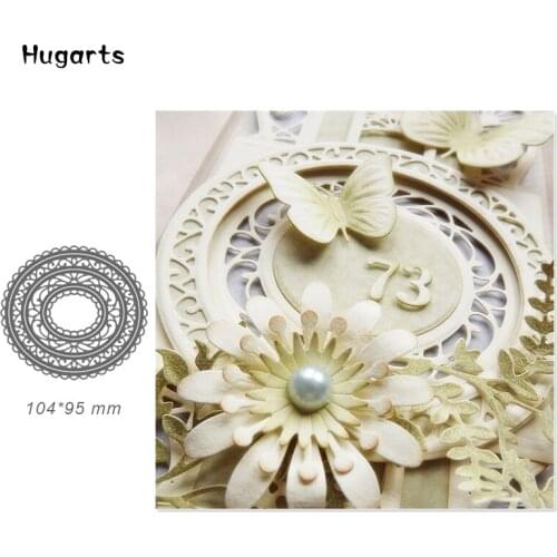 Grace Metal Cutting Dies Oval Frame Craft Dies for Scrapbooking Album Cards Decorative Stamp and Die Sets