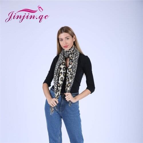 Jinjin.QC Women Scarf Leopard Print Scarves and Shawls Cashmere Pashmina Acrylic Capes Echarpe Foulard femme Hijab Bandana