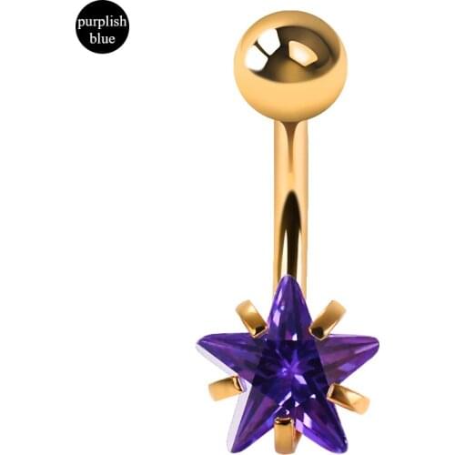 New Couple Star Belly Piercing Ombligo Belly Button Rings Navel Piercing Nombril White Belly Ring Helix Earrings Body Jewelry