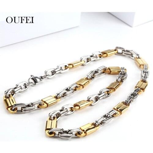 OUFEI Choker Necklace Bracelet Set Stainless Steel Necklace Chain Fashion Jewelry Accessories Free Shipping