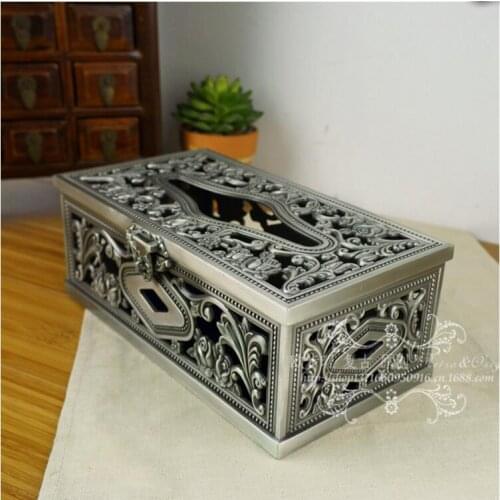 1PCS Creative Retro Cutout Restaurant Towel Holder Toilet Paper Holder Napkins Holder Metal Tissue Box Personalized Decoration