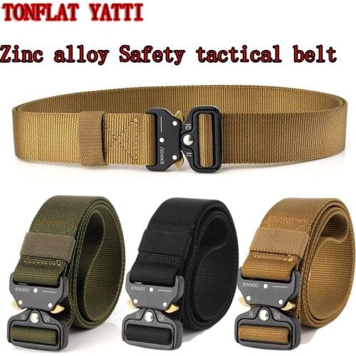 Hot! New 2020 Zinc Alloy Buckle Fast Open Tactical Belt 3.8cm 1000d Oxford Cloth Military Army Equipment Combat Belt 3 Colors