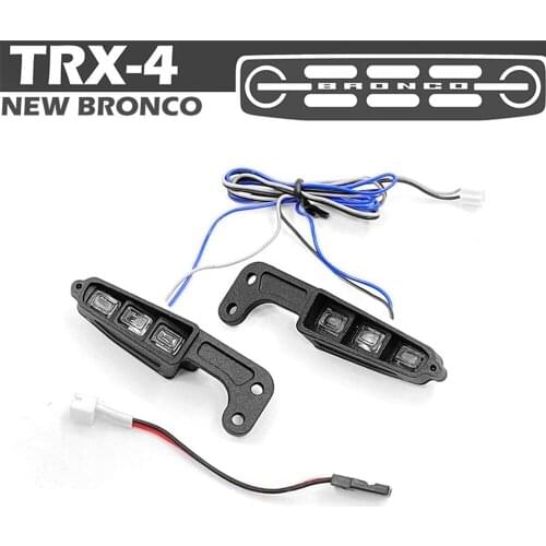 RC Car Metal Front Bumper Built-in Spotlight LED Car Light for TRX-4 new BRONCO RC Car Modification Part