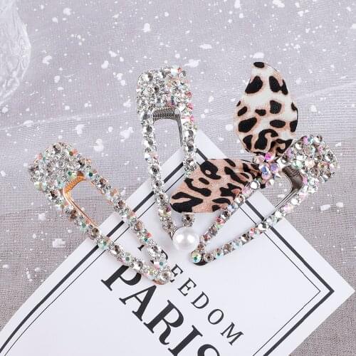 INS Fashion Pearl Rhinestone Hair Clips Snap Barrette Stick Hairpins For Woman Hair Accessories Hairgrip Headdress