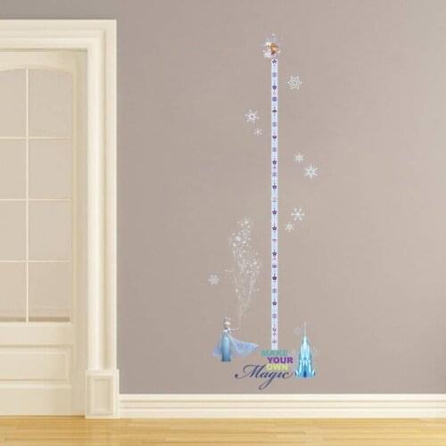 Cartoon Disney Frozen Elsa Anna Princess Growth Chart Wall Stickers For Nursery Kids Height Measure Mural Art Home Decoration