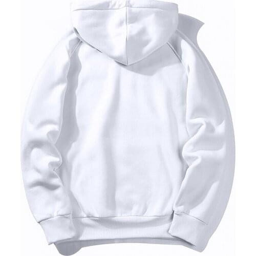 Warm Fleece Hoodies Men Sweatshirts 2021 New Spring Autumn Solid White Color Hip Hop Streetwear Hoody Mans Clothing