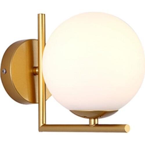 New Modern Style Led Wall Lamp Nordic Glass Ball Wall Lamp Passage Corridor Bedroom Bedside Lamp Wall Lamp Gold