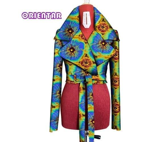 African Clothes for Women Spring and Summer African Printing Coat Short Jacket 2021 New Women Clothing Tops Plus Size WY8960