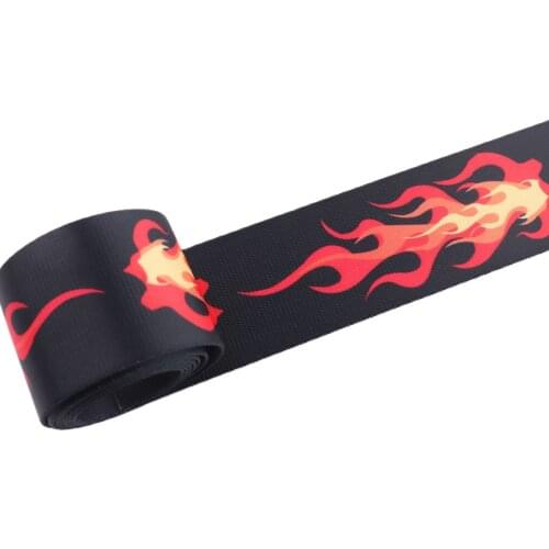 Poly webbing 2yards 50mm Stripe Webbing Fire ribbon Handbag Strap Backpack strap ribbon knapsack luggage belt strap pet collar