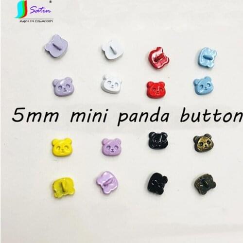 Wholesale Black White Colored 5mm Mini Super Small Panda Pattern Buttons Doll Clothes Skirt Decoration Accessory Buttons A0439F