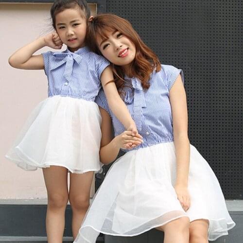 Mother Daughter Dress Family Matching Clothing summer patchwork Dresses For Girls And Mother mommy and me clothes