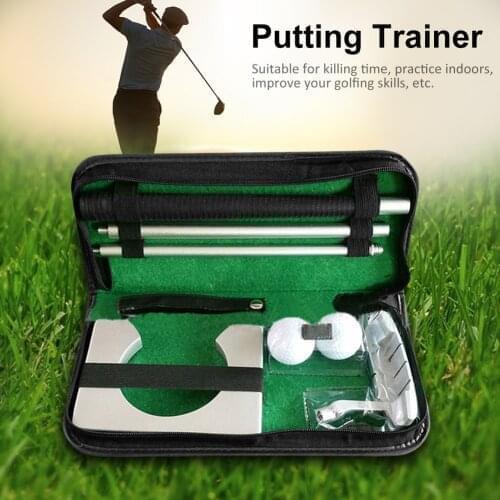 Portable Golf Ball Holder Putter Putting Trainer Set Indoor Training Aid Golfs Ball Holder Driver Balls Set Tool With Carry Case
