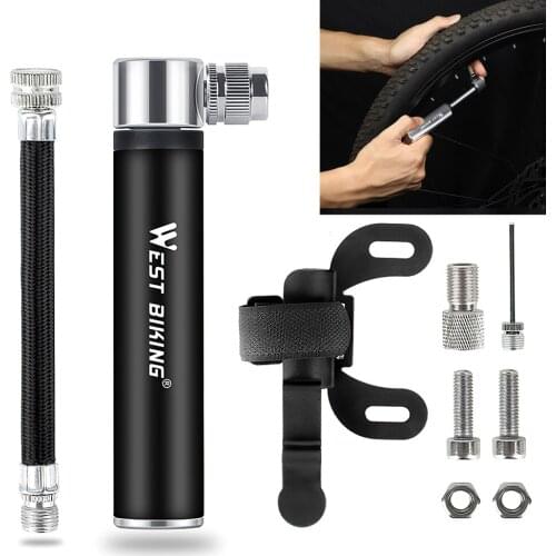 Portable Mini Bicycle Pump Bicycle Tire Inflator MTB Ultralight Manual Air Pump 120PSI Mountain Road Bike Bicycle Accessories