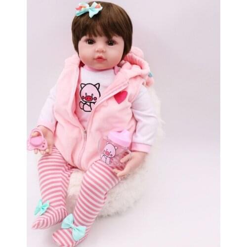 48CM Lifelike Reborn Bebe Doll Reborn Baby Girl Soft Body Silicone Vinyl Body Toys for Children Reborn Dolls Drop Shipping
