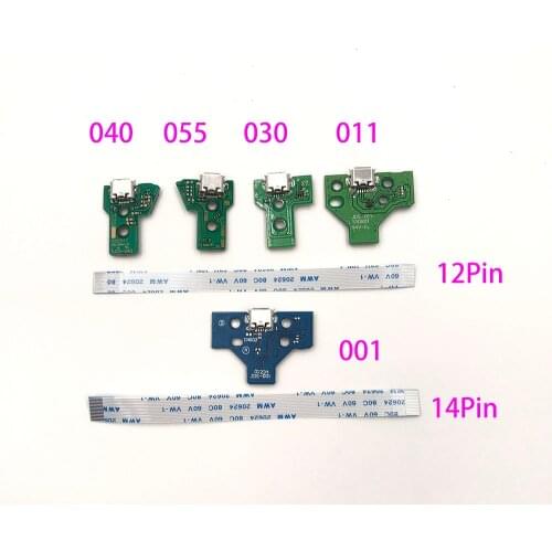 10SETS V4 12 Pin Charge Ribbon Cable For PS4 Pro Controller JDS-40 USB Charging Board Socket Circuit & Cable